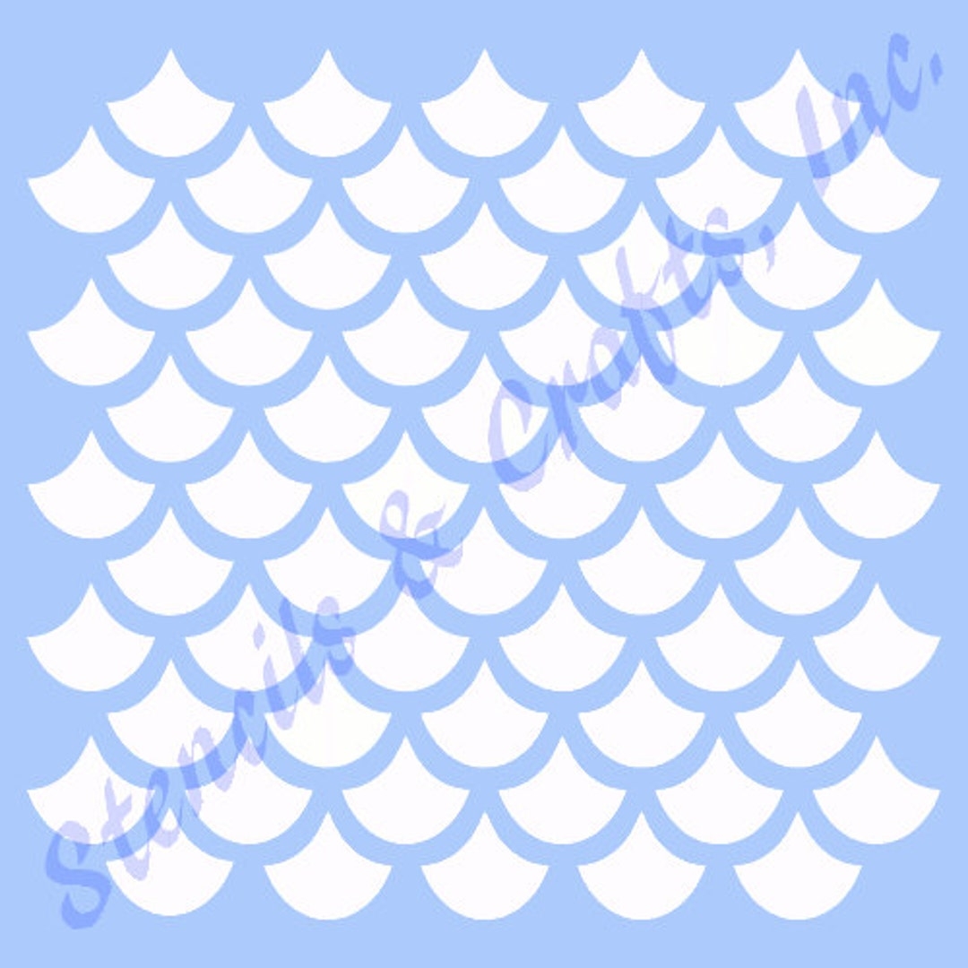 0 35 FISH SCALES STENCIL Mini Template Fish Pattern Worksheets 