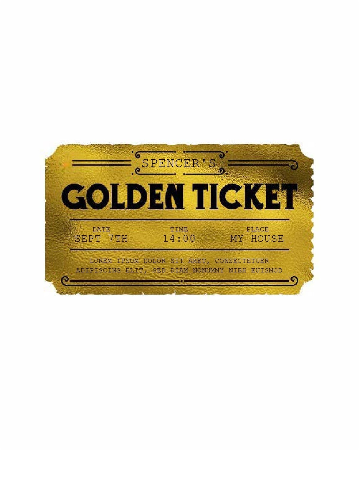 Free Printable Golden Ticket Template Free Printable Golden Ticket Template