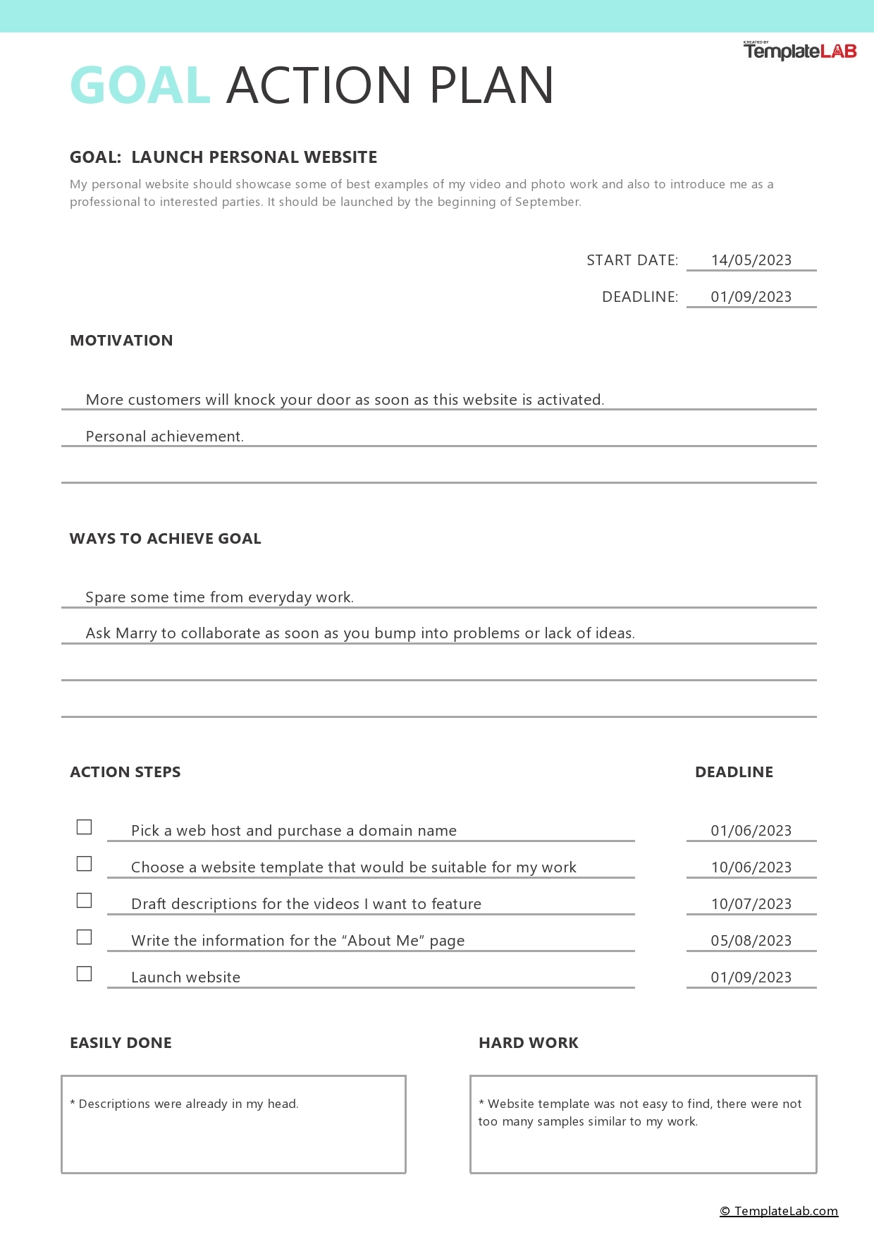 Free Printable Action Plan Template