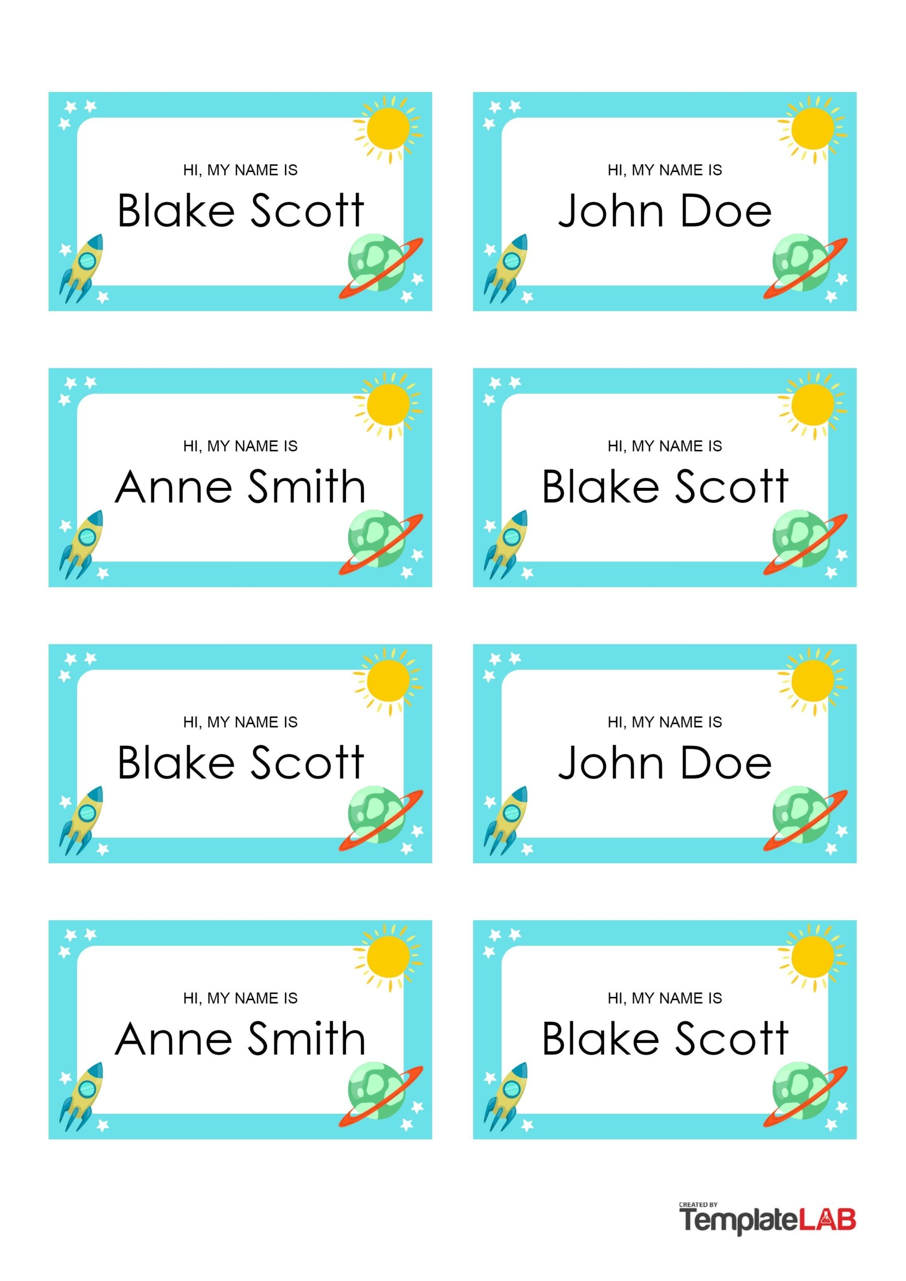Name Tag Template Printable