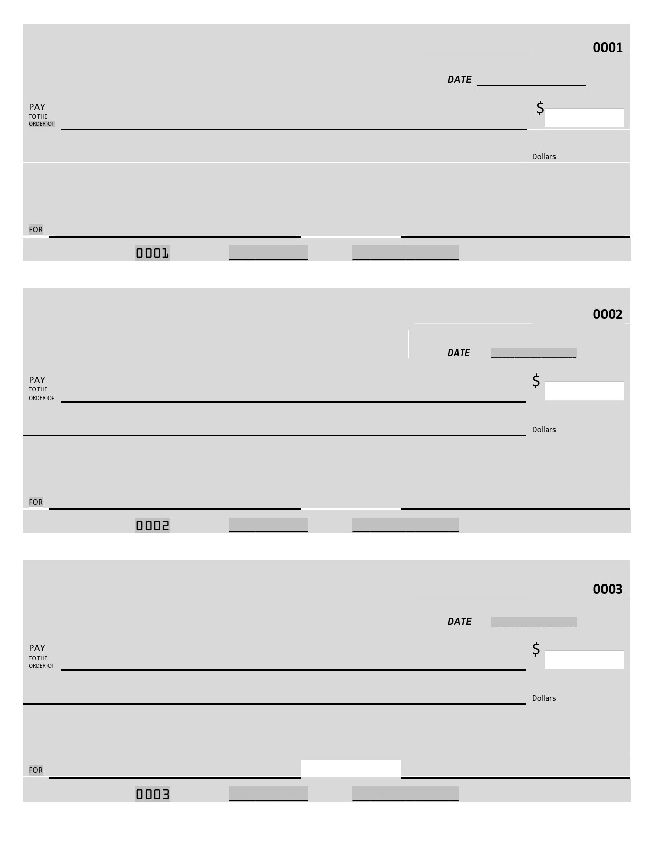 Free Printable Blank Check Template