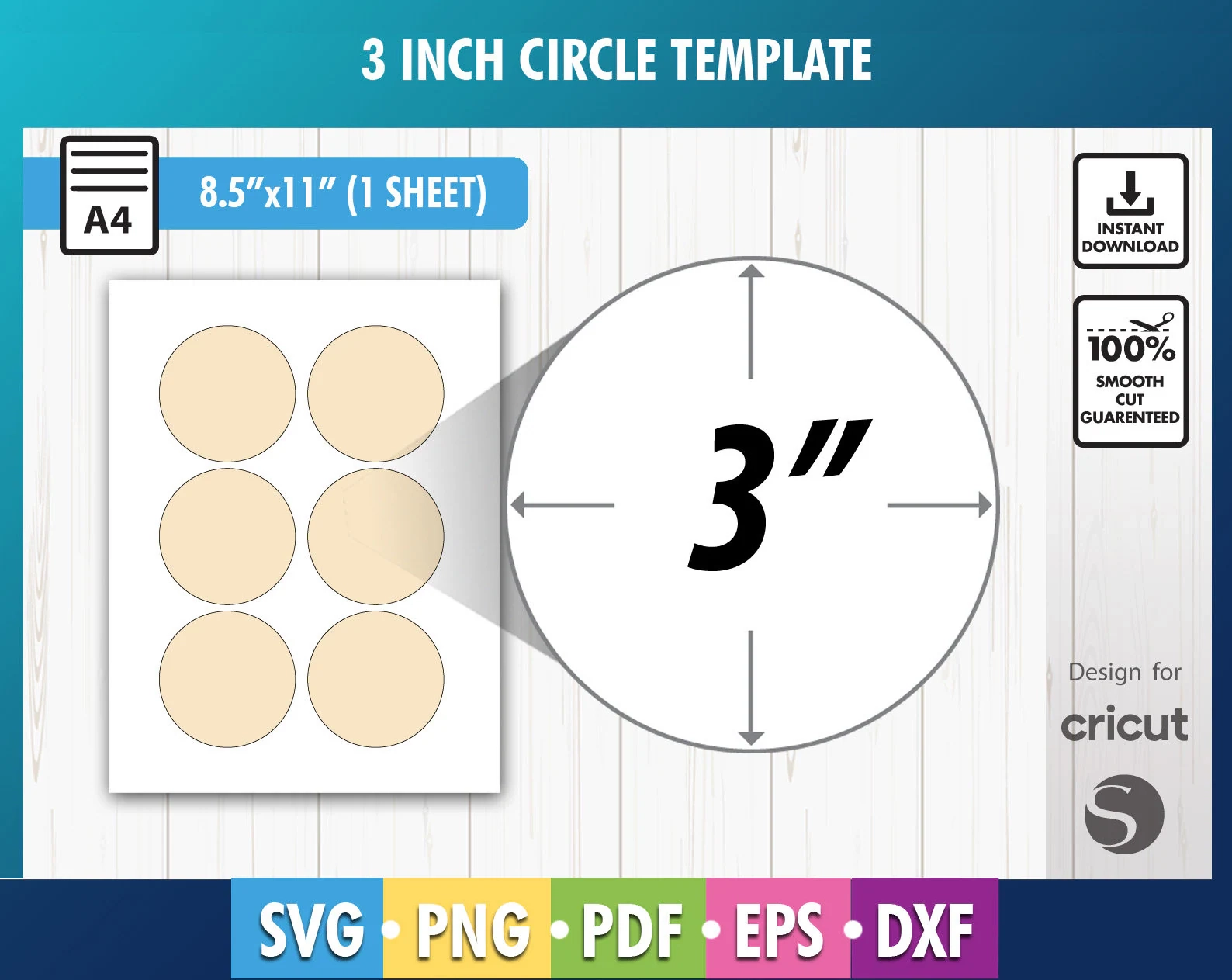 3 Inch Circle Template 3 Blank Template Ornament Circle 