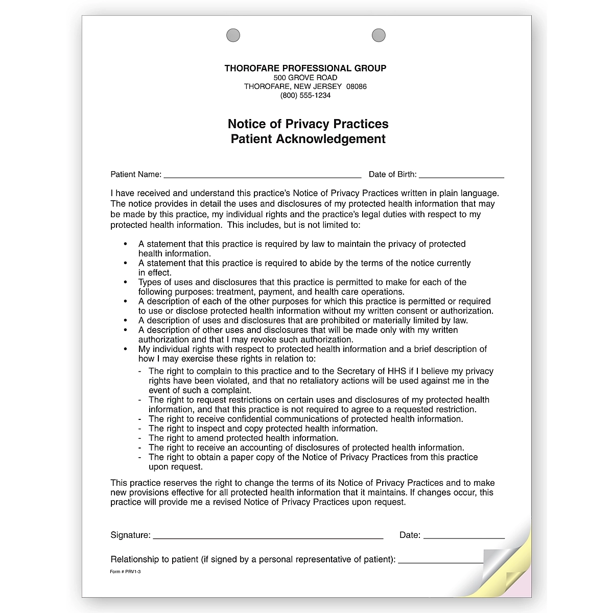 Printable Notice Of Privacy Practices Template