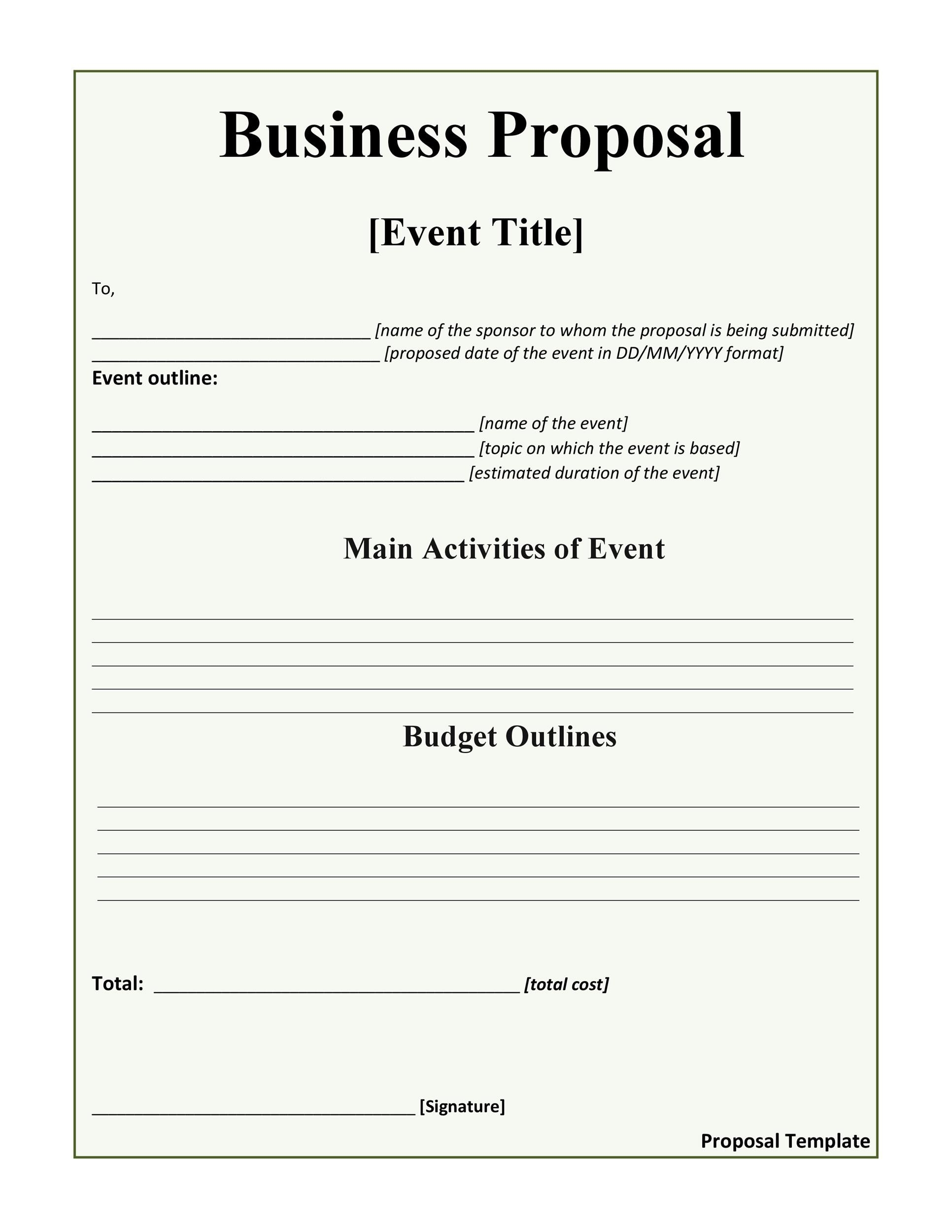 30 Business Proposal Templates amp Proposal Letter Samples