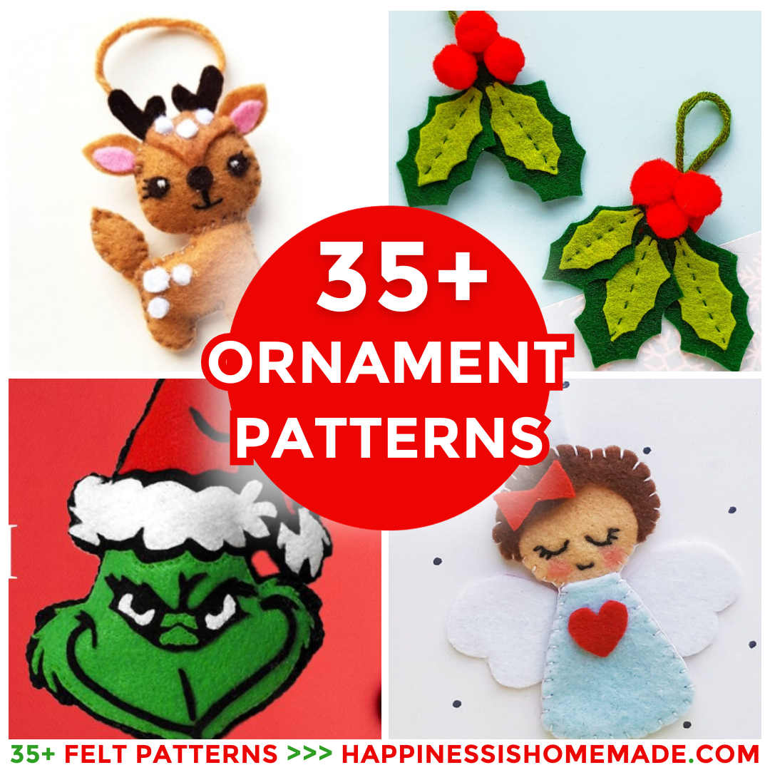 35 Free Felt Christmas Ornament Patterns Happiness Is Homemade