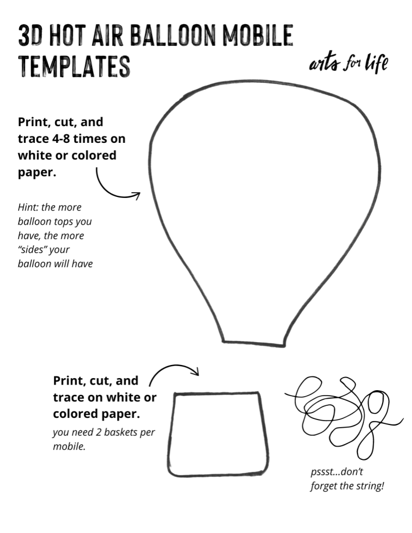 3D Hot Air Balloon Mobile Arts For Life