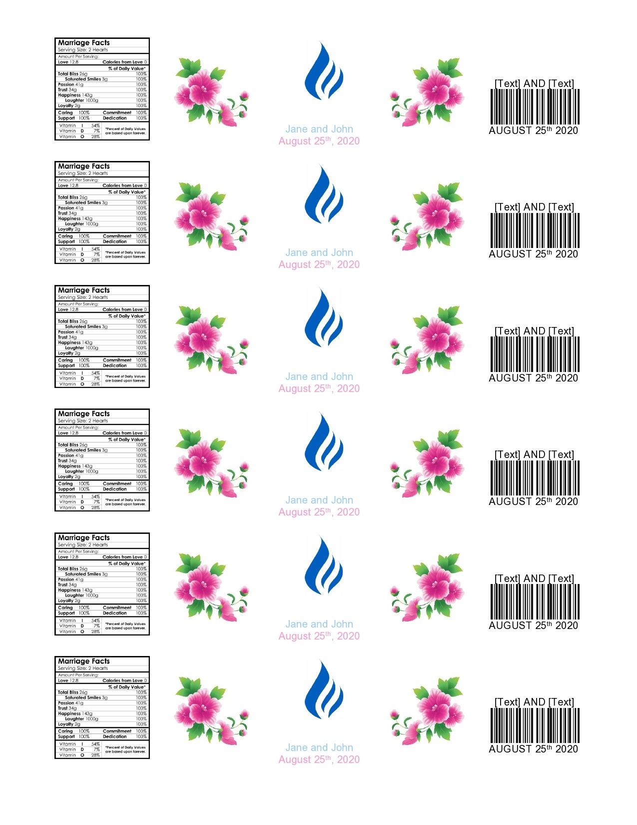 Water Bottle Labels Template Free Printable