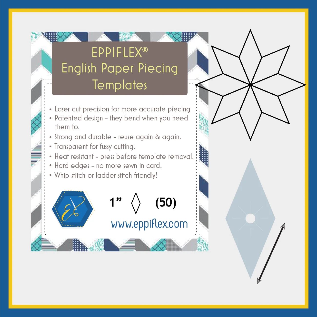 Free Printable English Paper Piecing Templates Diamonds