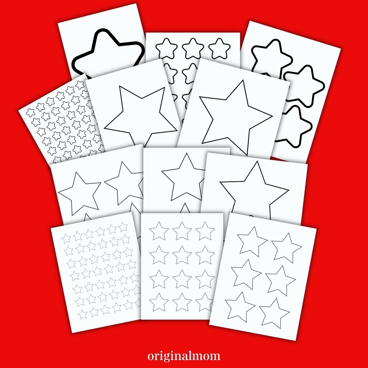 5 Pointed Star Template Free Printable Small Medium Large
