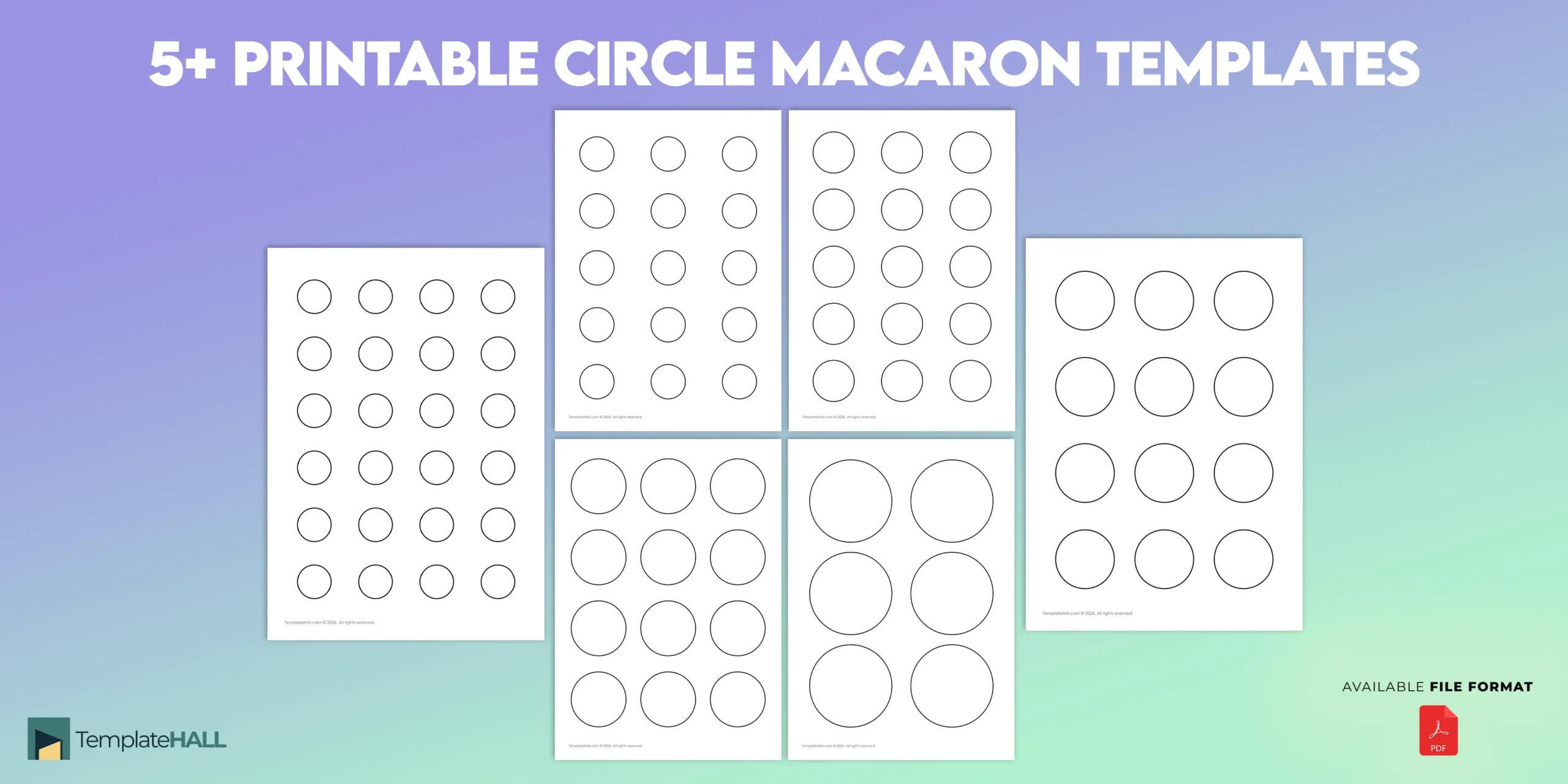 5 Printable Macaron Circle Templates Free PDF 