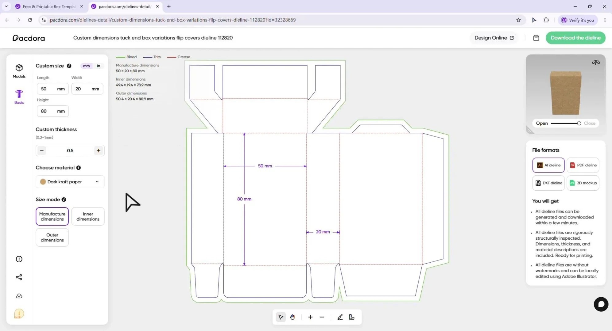50 Cigarette Box Template Free Download On Pacdora