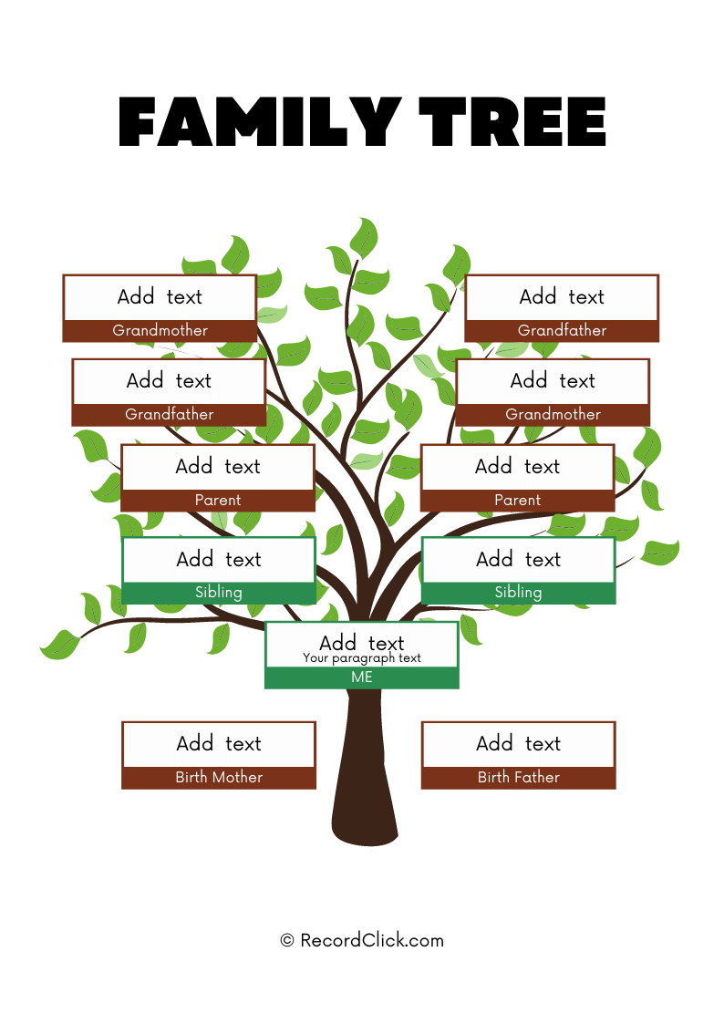 Printable Free Printable Family Tree Template