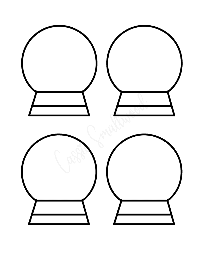 Printable Snow Globe Ornament Template