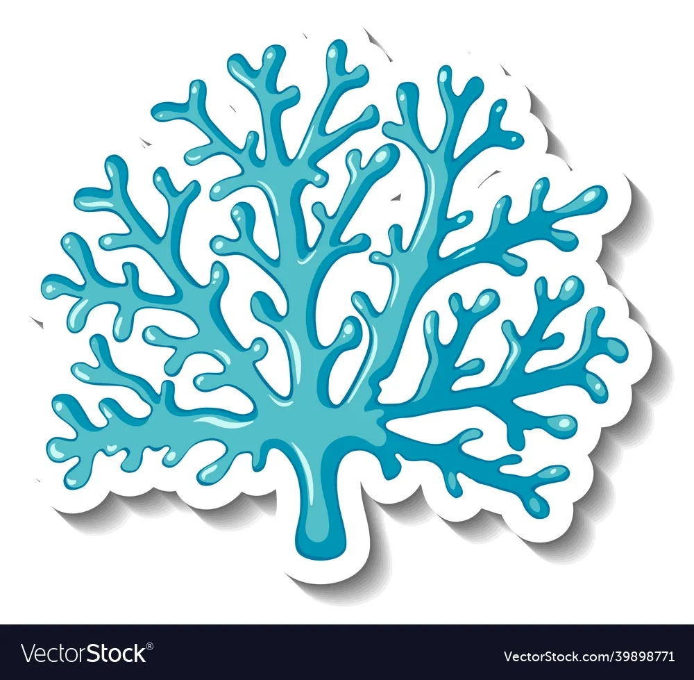 A Sticker Template With Coral Sea Element Isolated