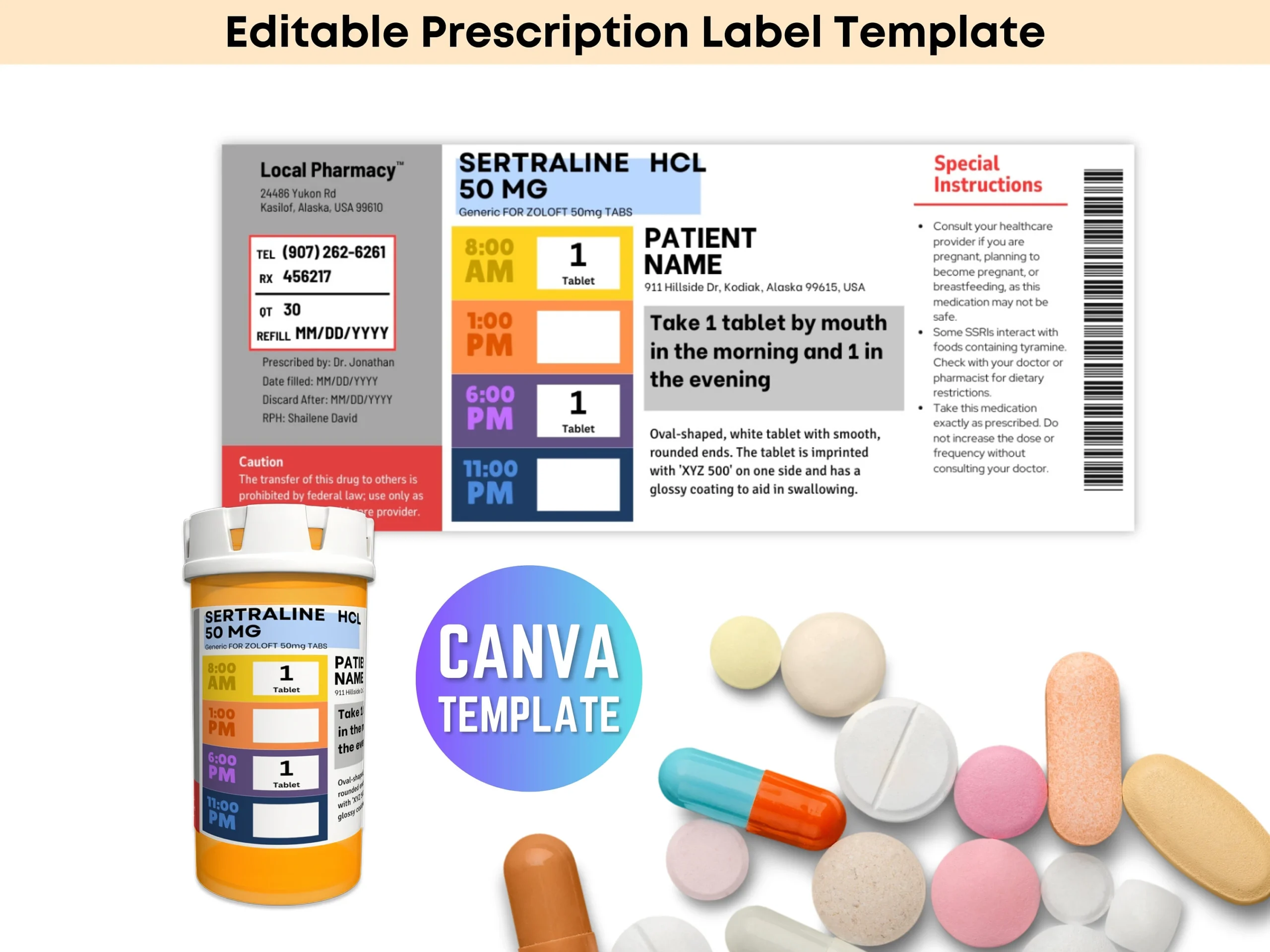 Printable Cvs Prescription Label Template