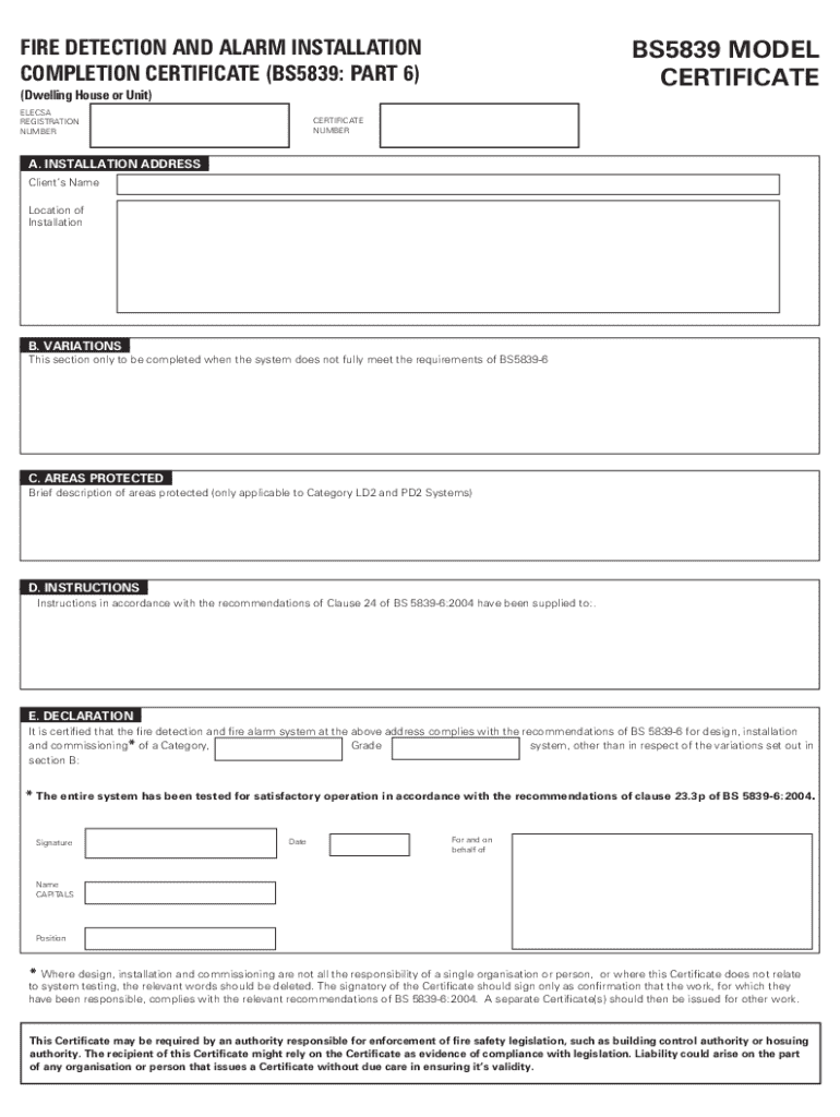 Alarm Certificate For Insurance Template Free Fill Out amp Sign