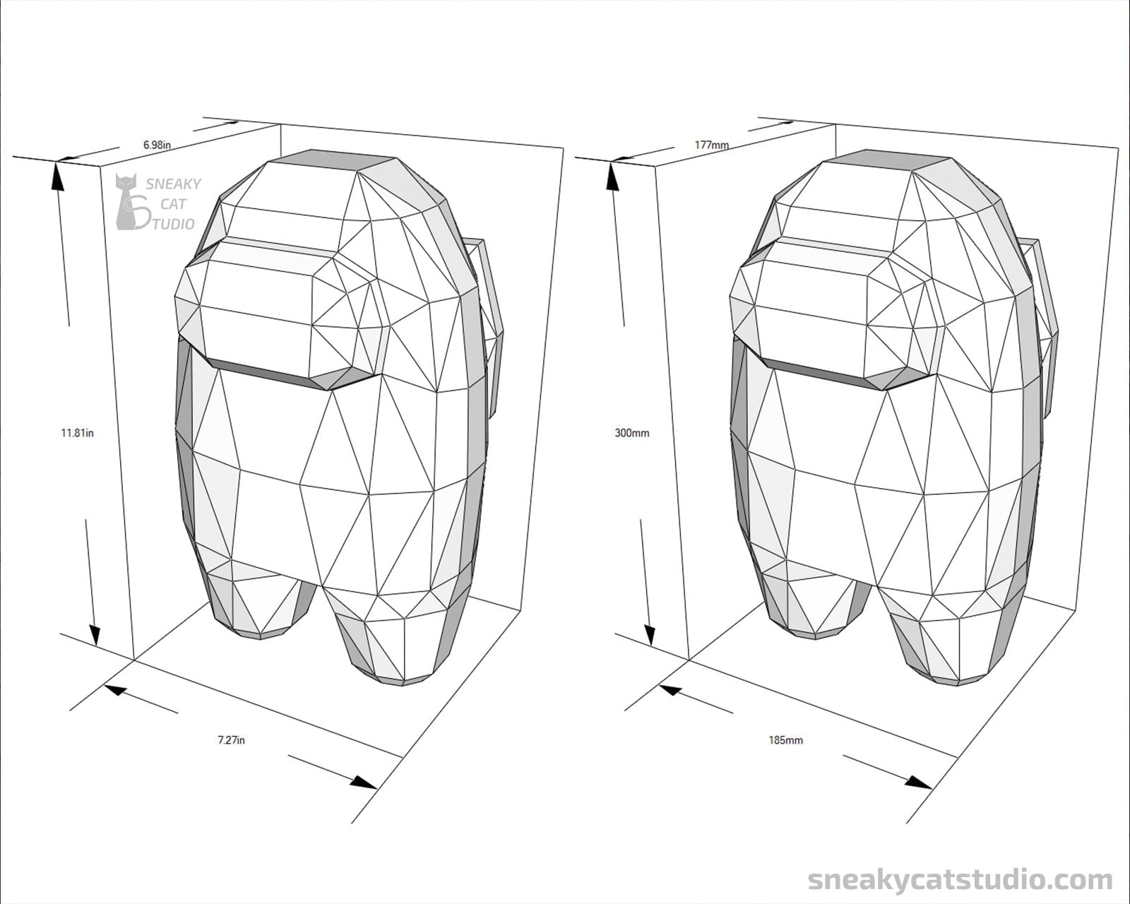 Among Us Astronaut FREE Papercraft Template