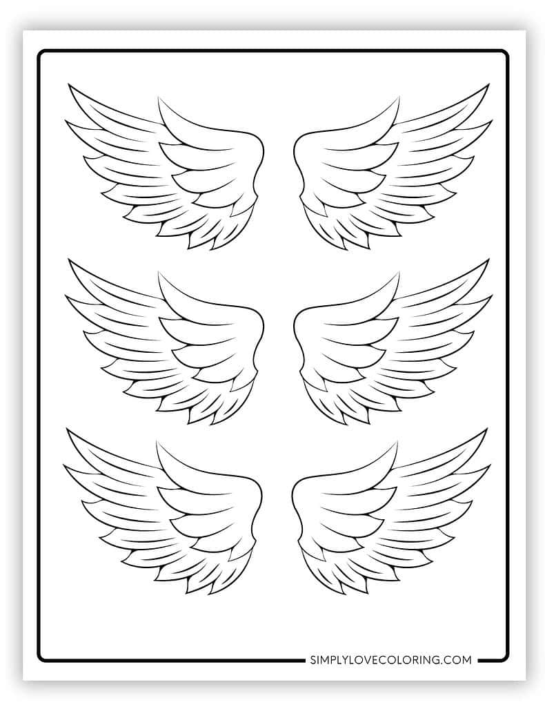 Angel Wing Templates Free PDF Printables Simply Love Coloring