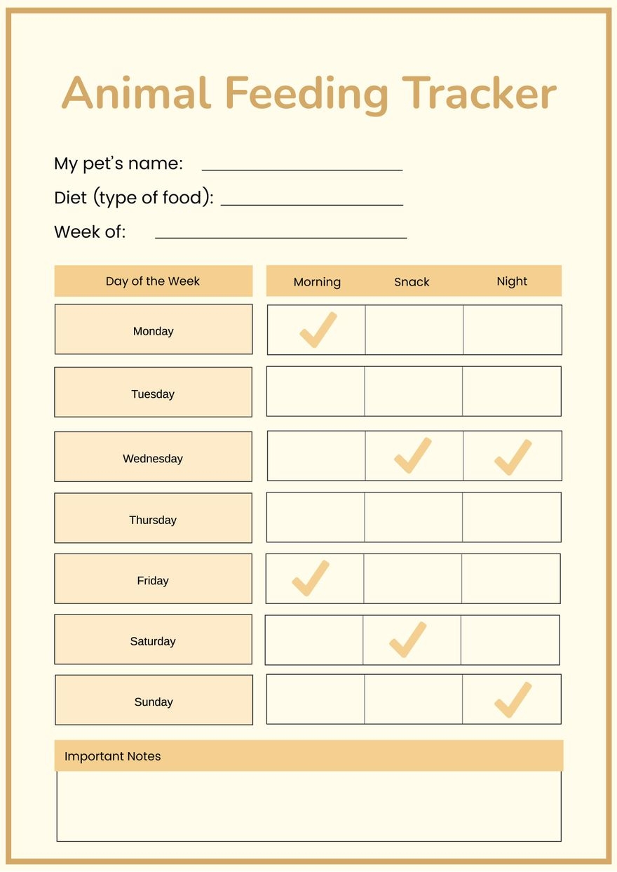 Free Printable Dog Feeding Schedule Template