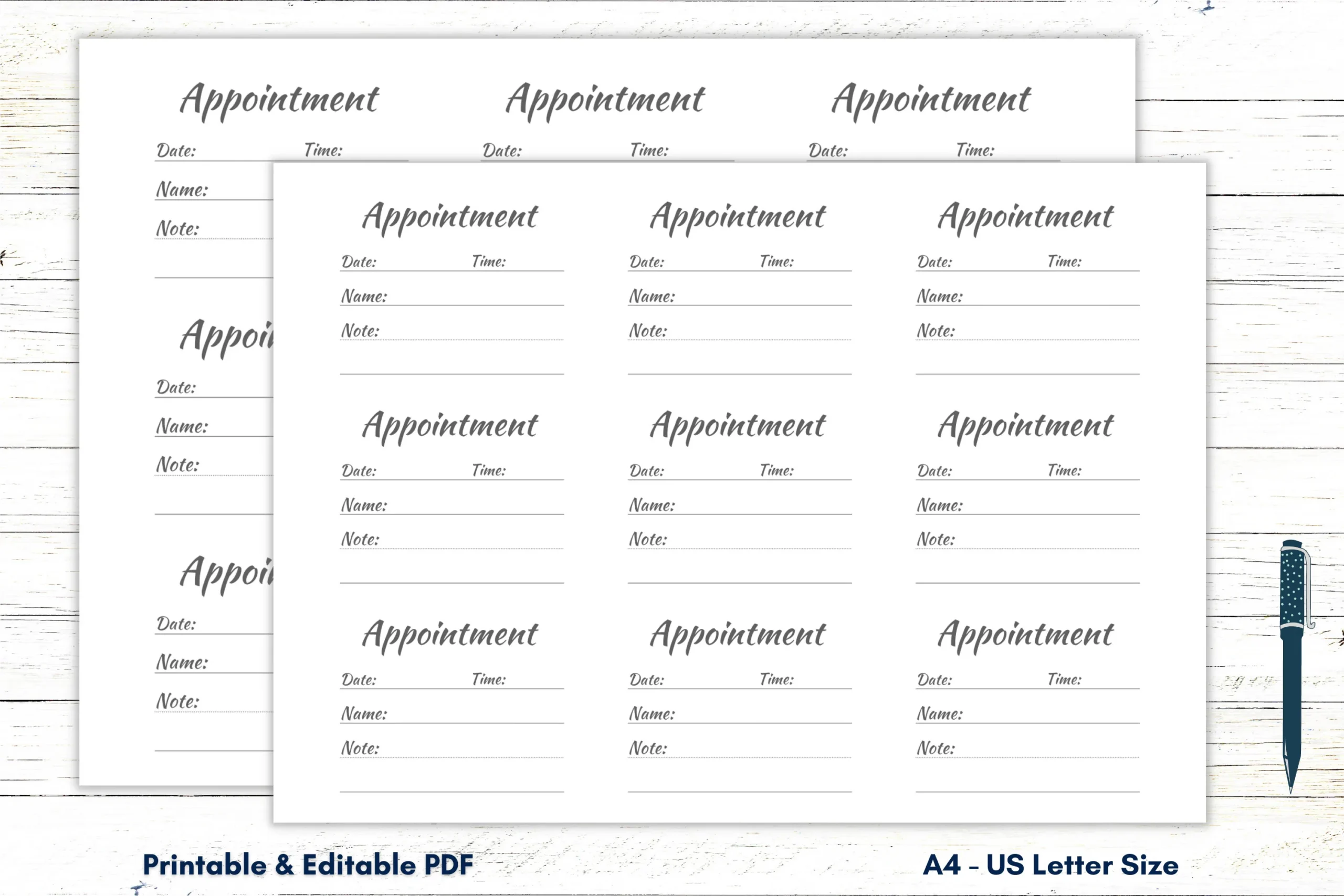 Free Printable Appointment Card Template