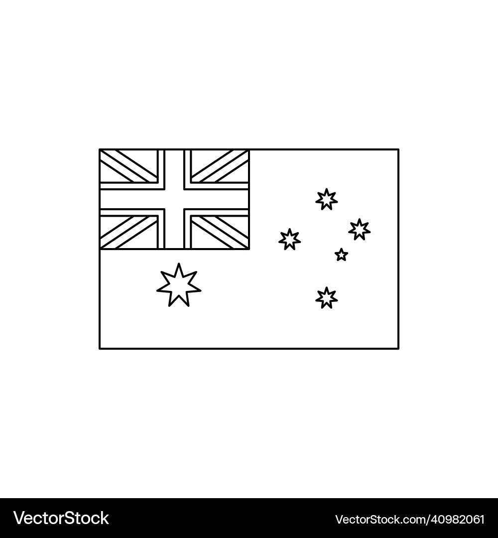 Australian Flag Outline Royalty Free Vector Image