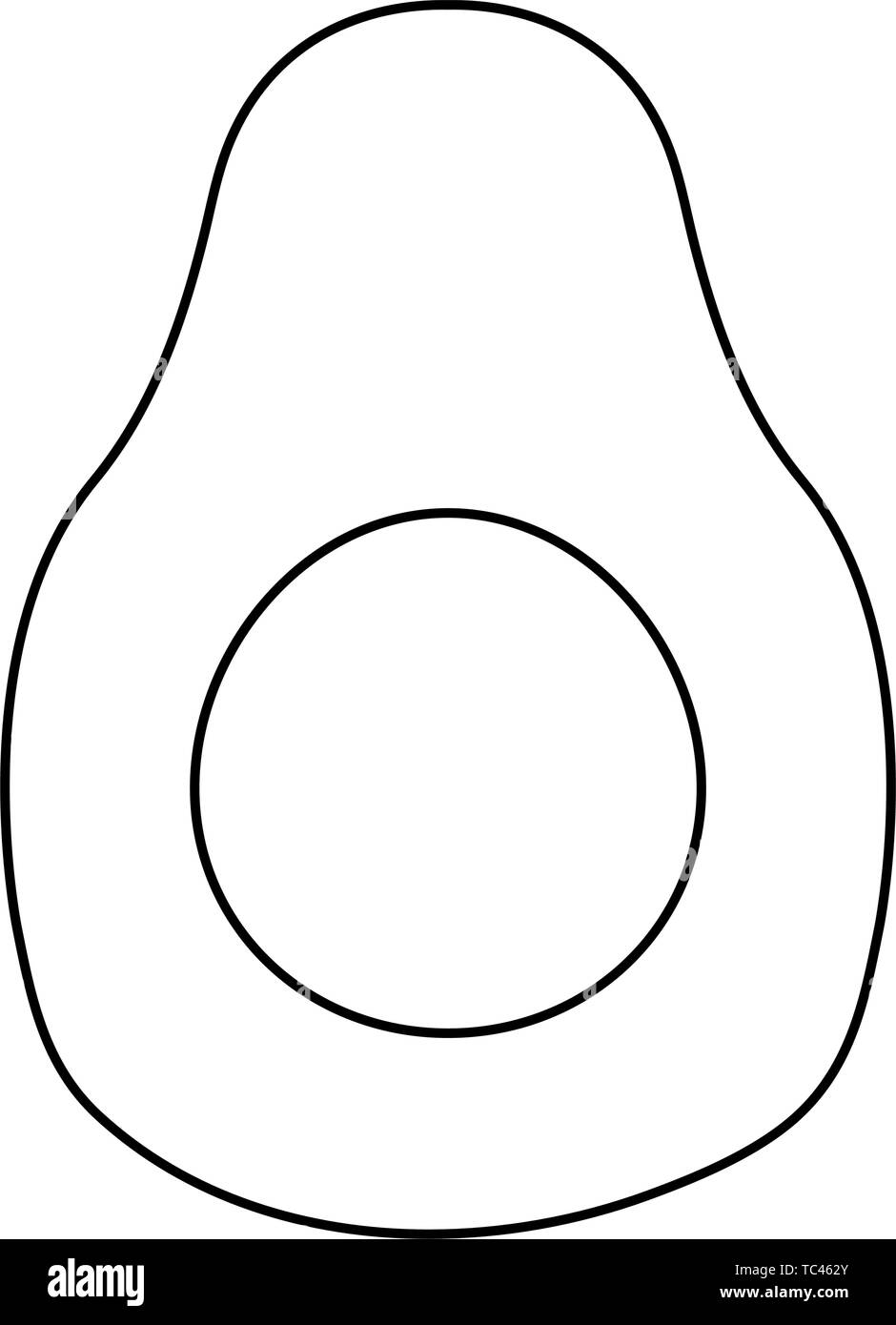 Avocado Nutrition Fresh Fruit Vector Illustration Design Outline