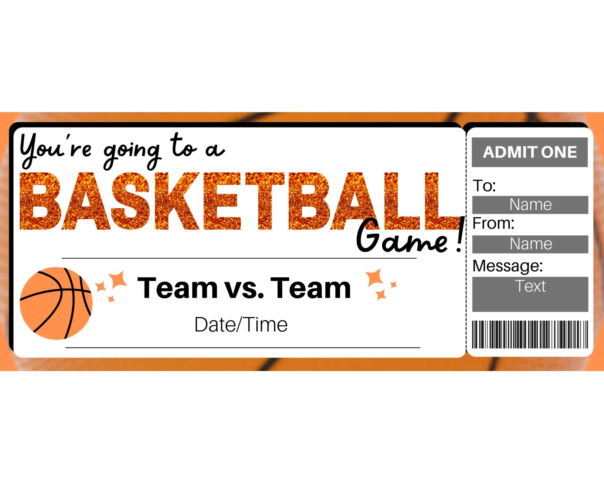 Free Printable Basketball Ticket Template