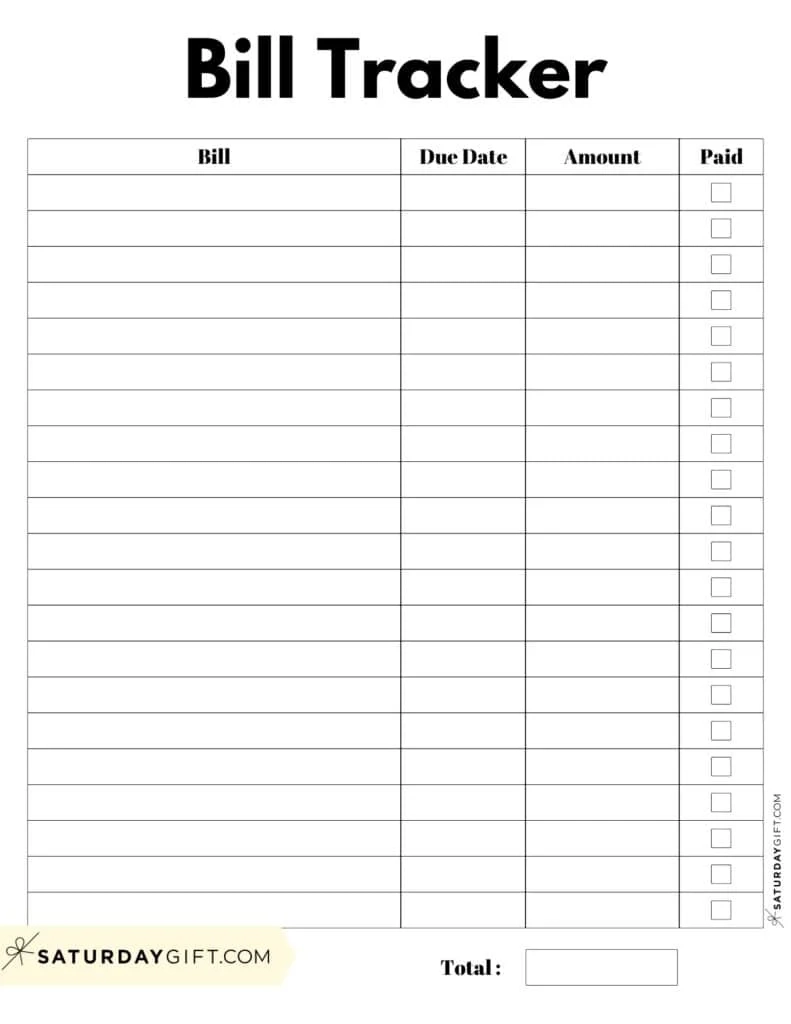 Bill Template Printable