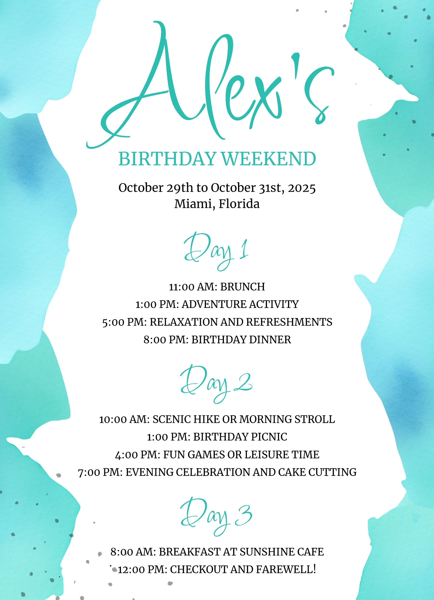 Birthday Itinerary Free Google Docs Template Gdoc io Birthday Itinerary Free Google Docs Template Gdoc io
