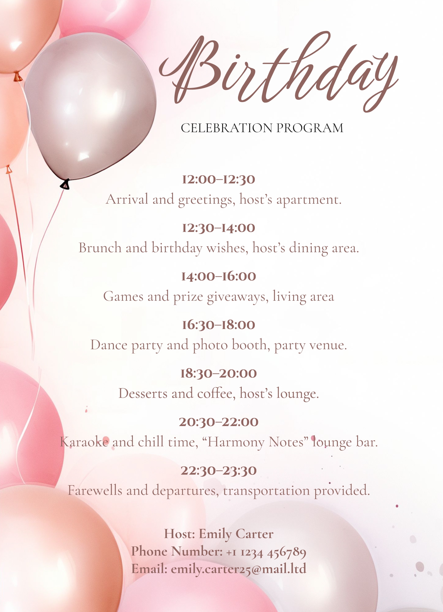 Free Printable Birthday Program Templates