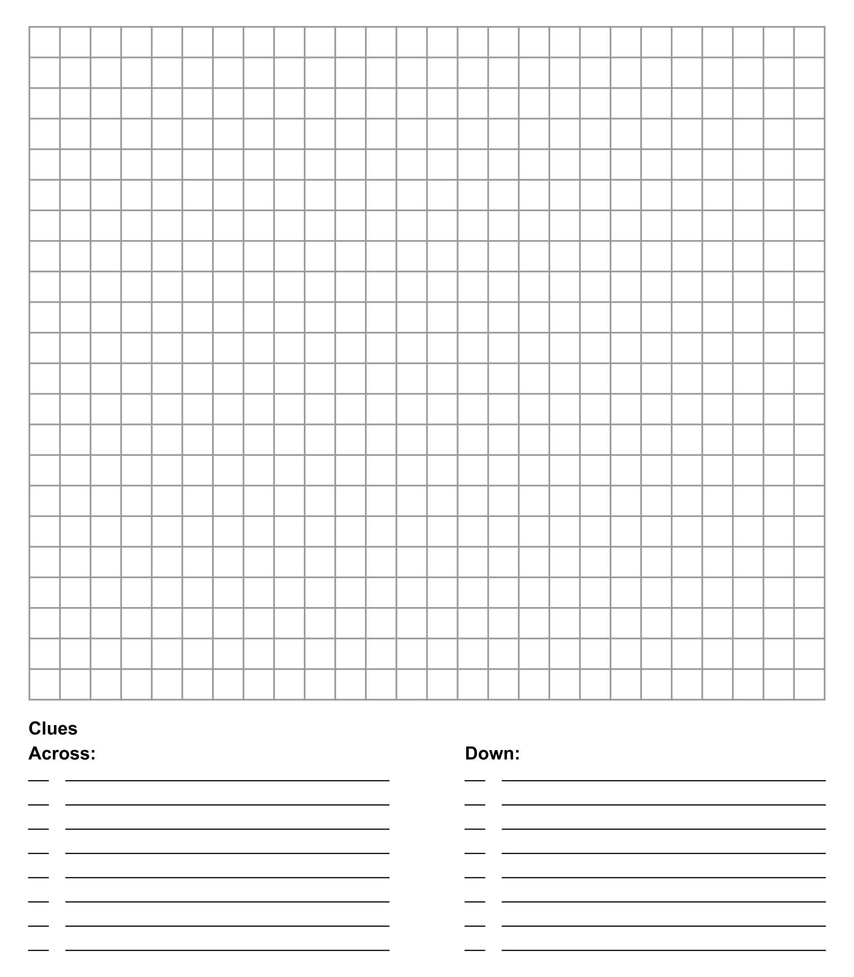 Blank Crossword Puzzle Template 10 Free PDF Printables
