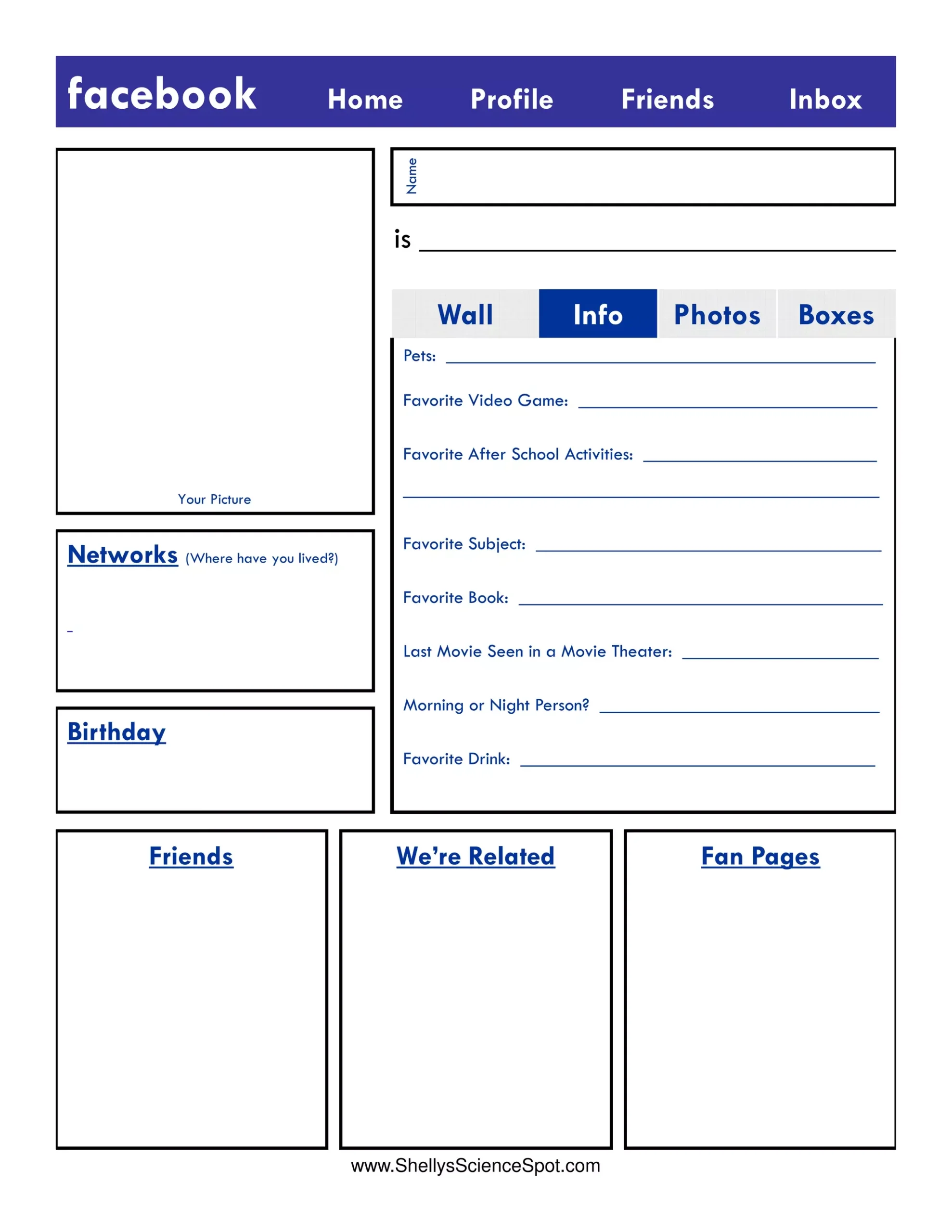 Blank Facebook Page PDF