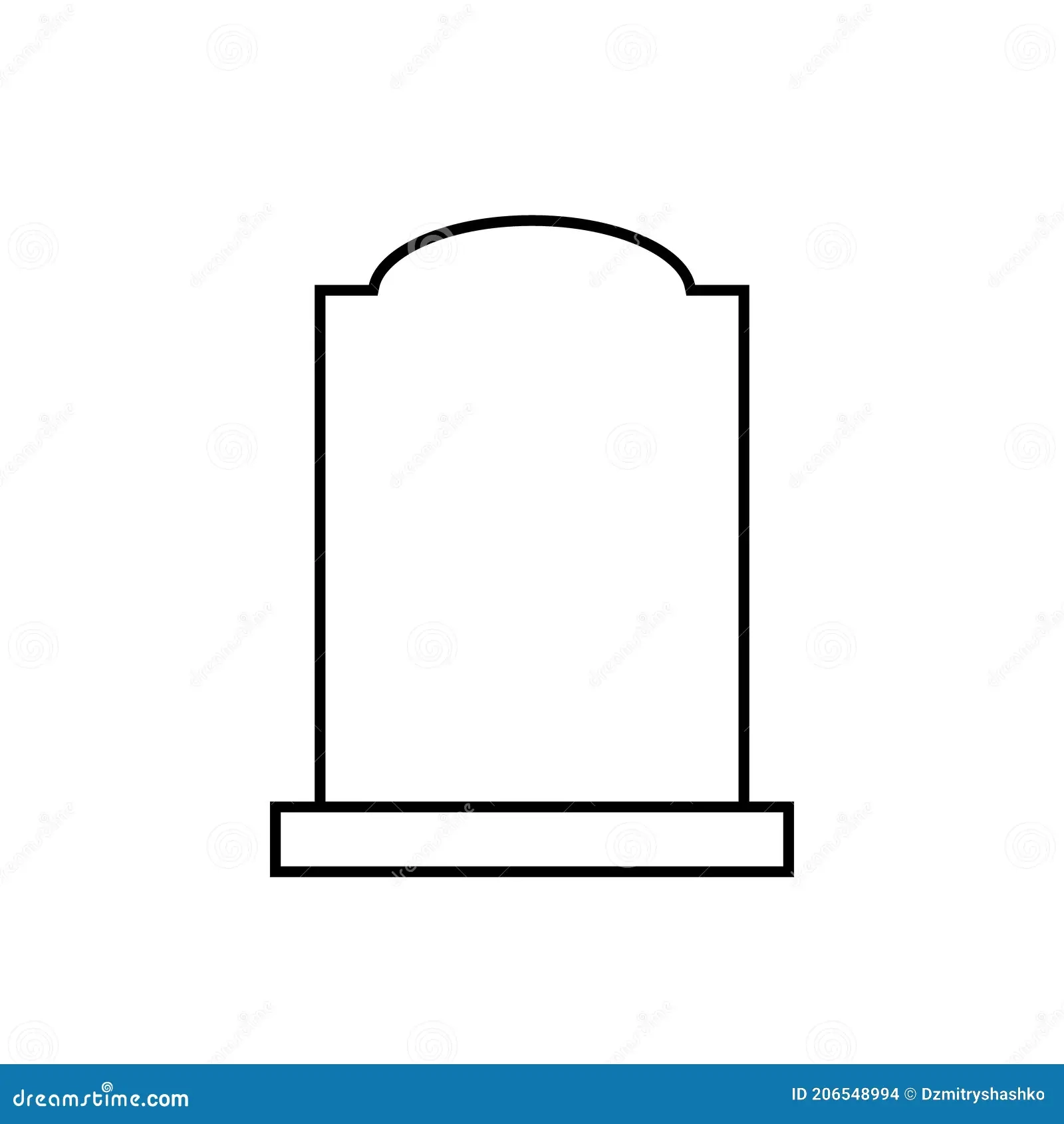 Blank Headstone Outline Icon Stock Illustration Illustration Of 