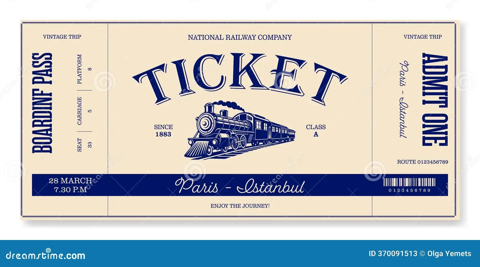 Free Printable Vintage Train Ticket Template