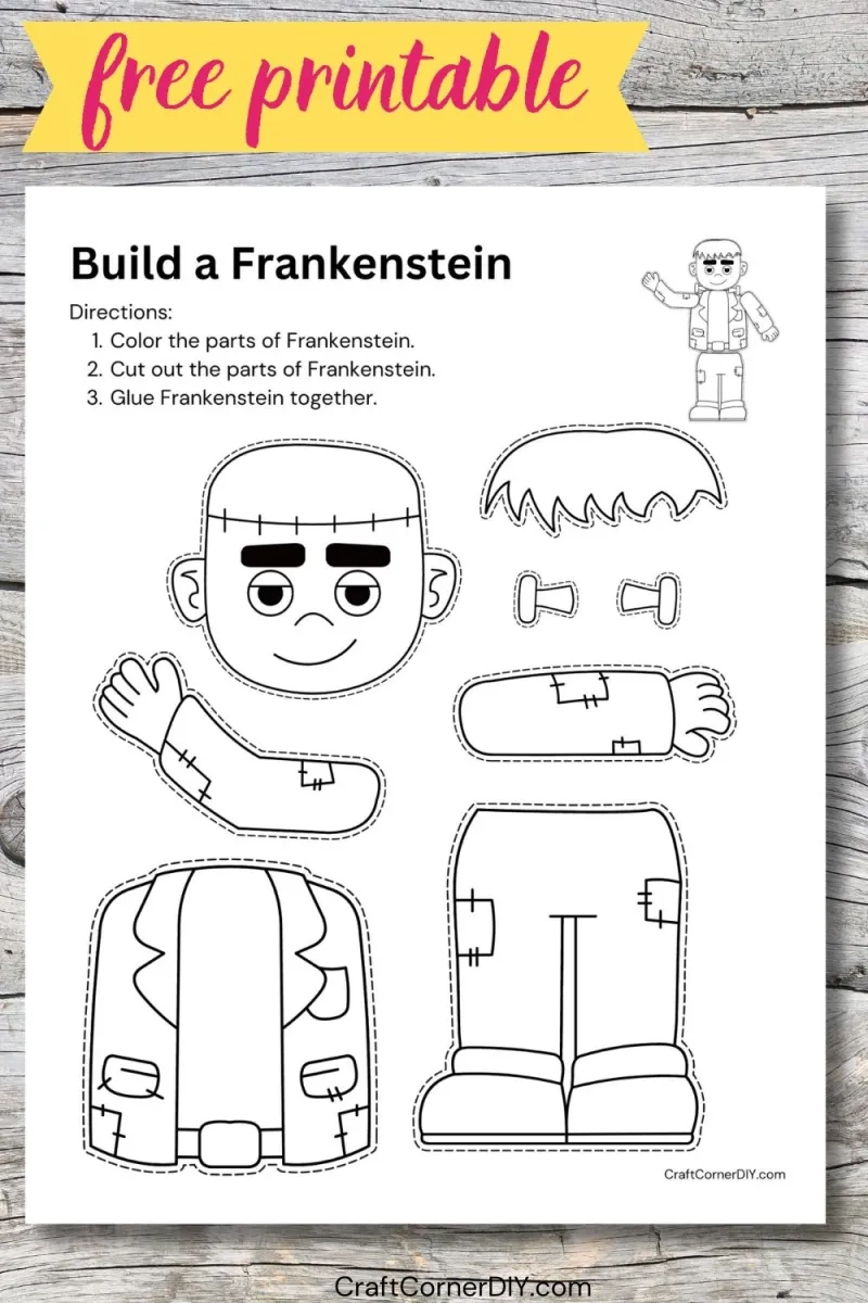 Build A Frankenstein Craft Free Printable Craft Corner DIY