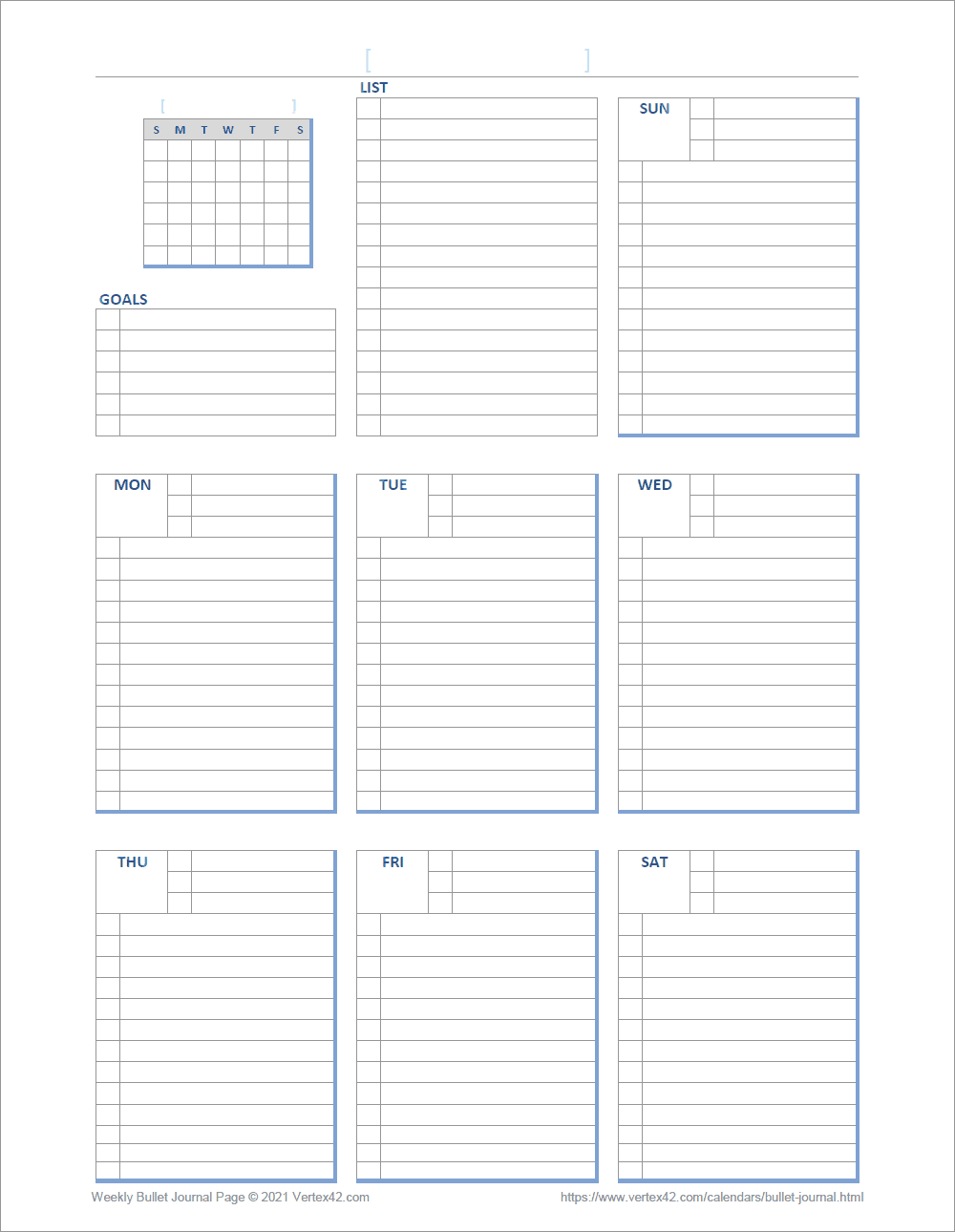 Free Printable Bujo Templates