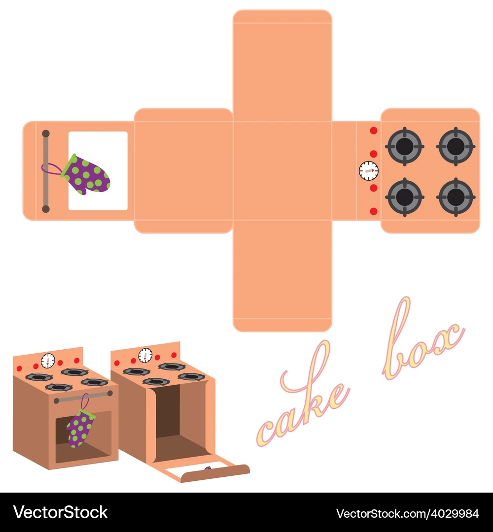 Cake Box Template Packaging Lizenzfreie Vektorgrafik VectorStock