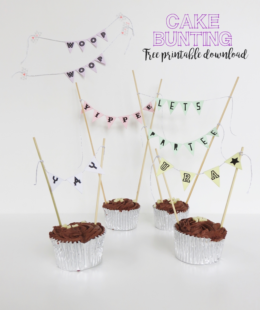 Cake Bunting Free Printable Download PaintSewGlueChew