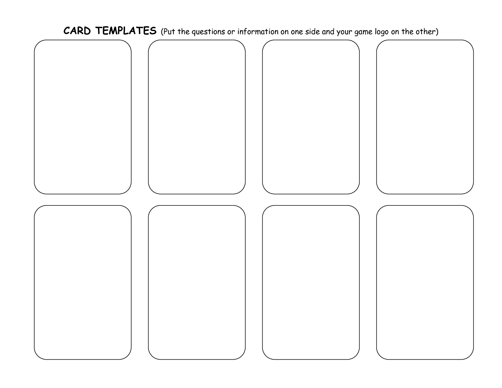 Free Printable Card Templates Word