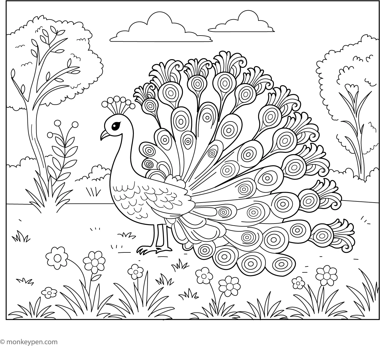 Peacock Printable Template