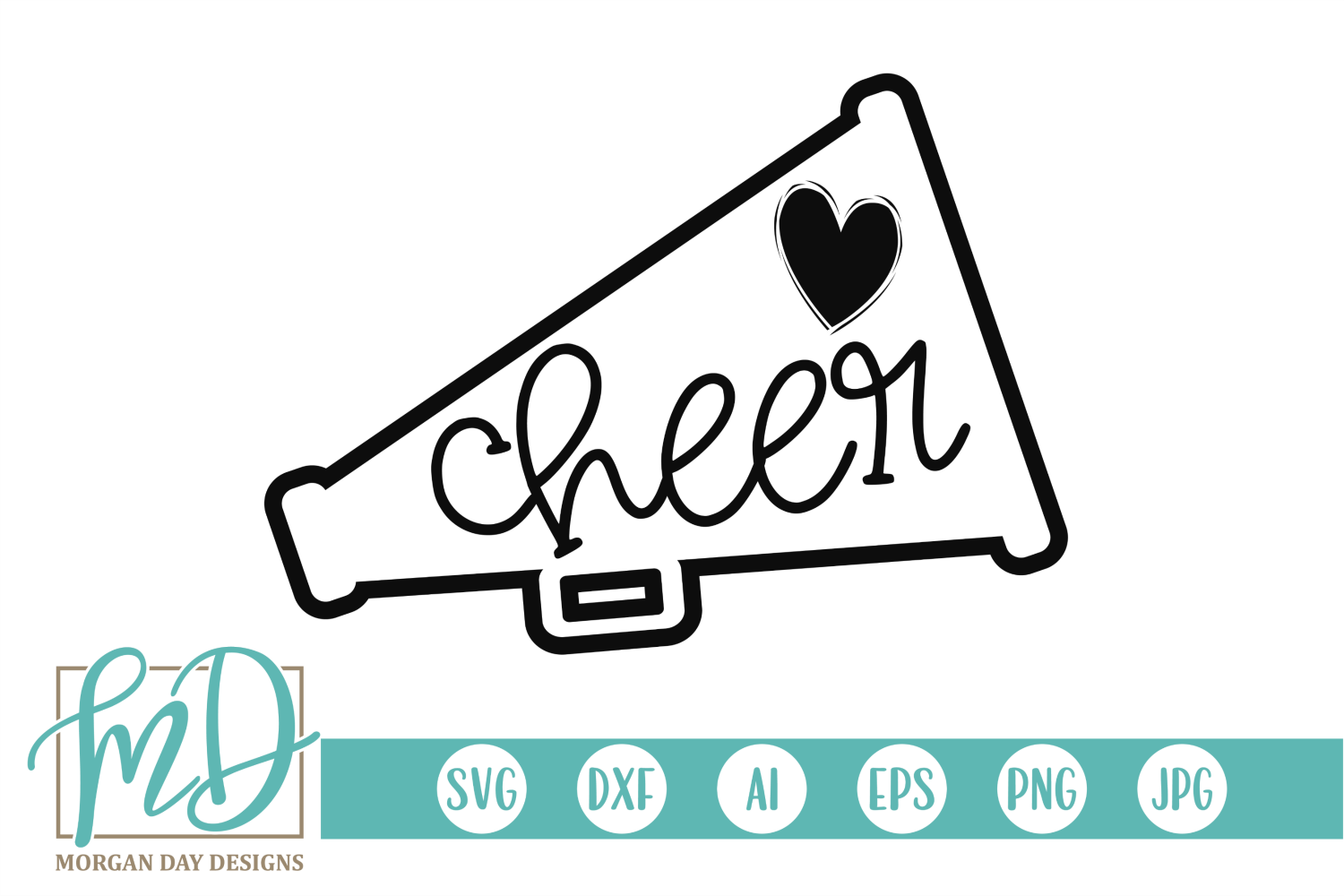 Cheer Megaphone SVG By Morgan Day Designs TheHungryJPEG
