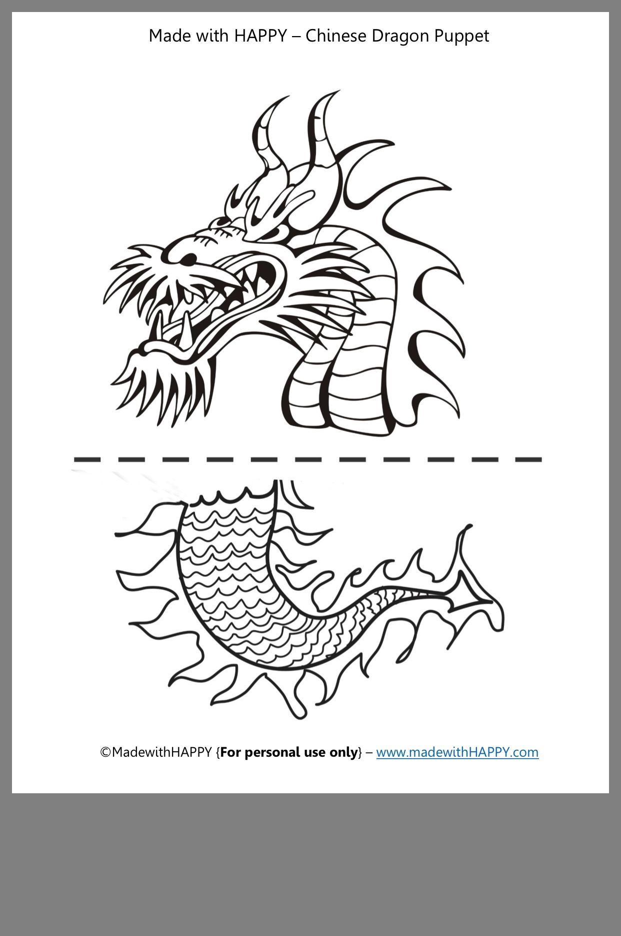 Chinese Dragon Printable Template Chinese Dragon Printable Template