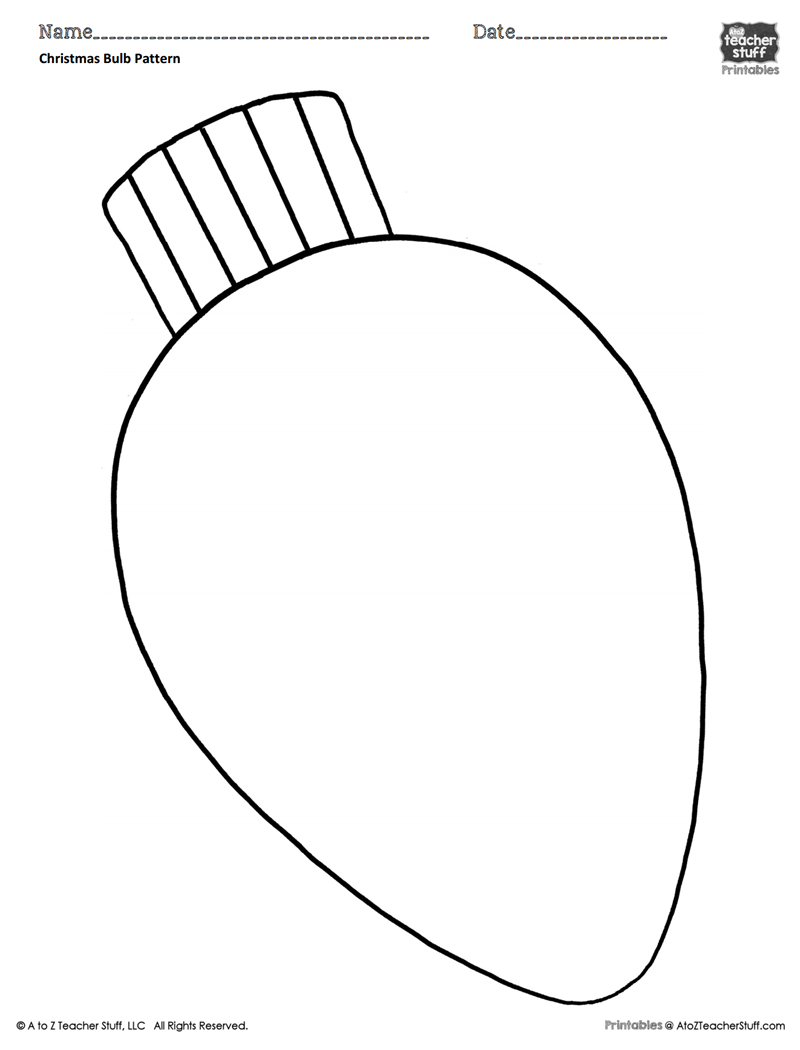 Christmas Bulb Coloring Pattern Or Coloring Sheet A To Z Teacher 