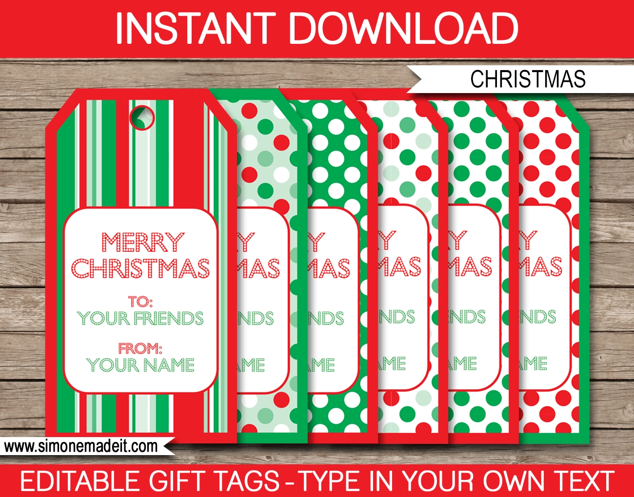 Christmas Gift Tags Template Red amp Green Christmas Gift Tags Template Red amp Green