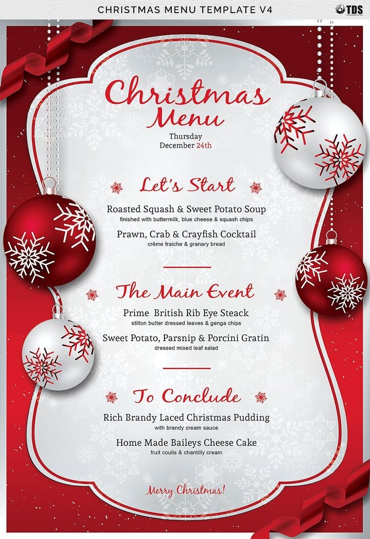 Christmas Menu Template V4 A Flyer Template By ThatsDesign Store