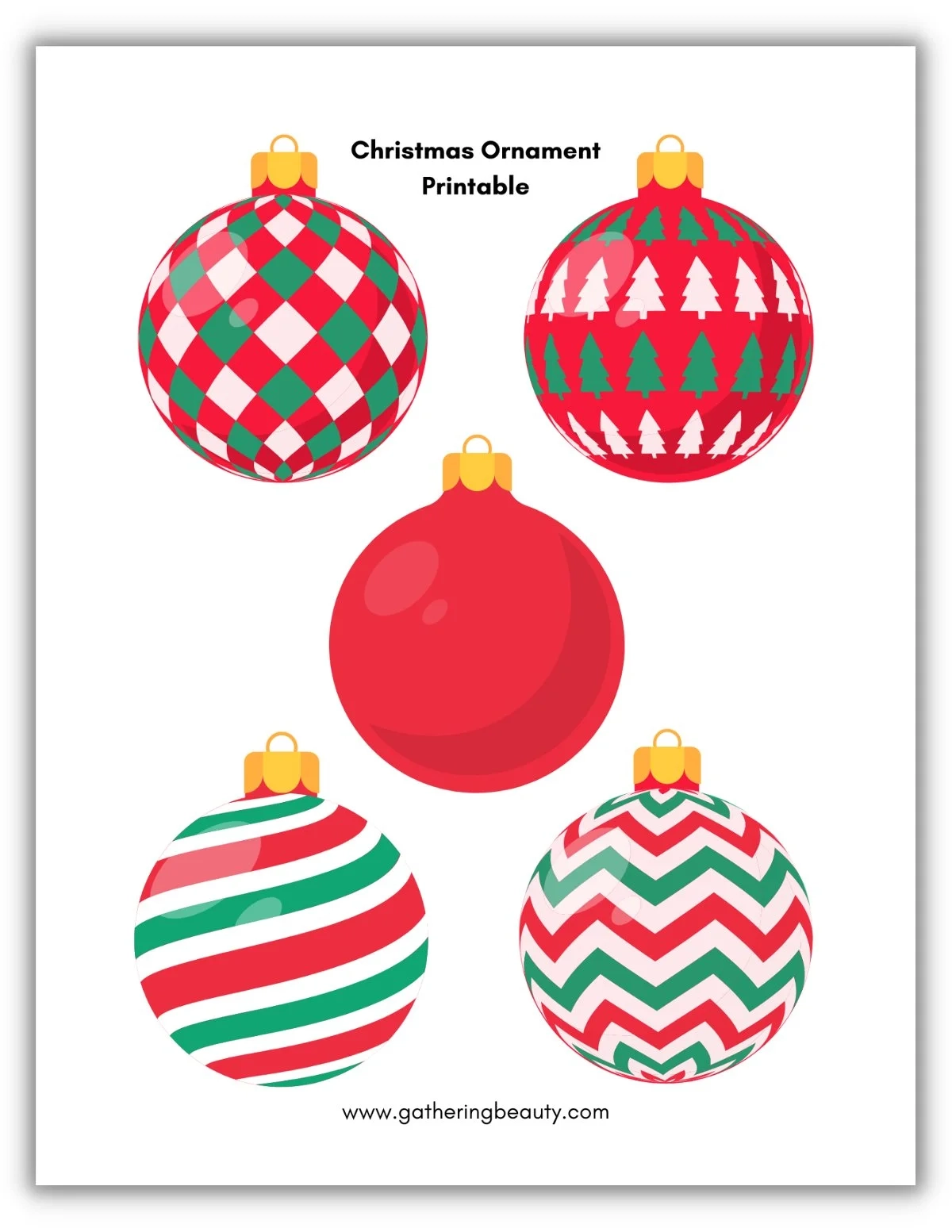 Christmas Baubles Templates Printable