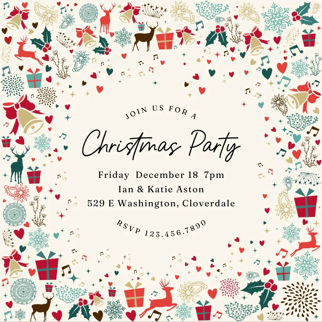 Free Printable Christmas Invitation Templates