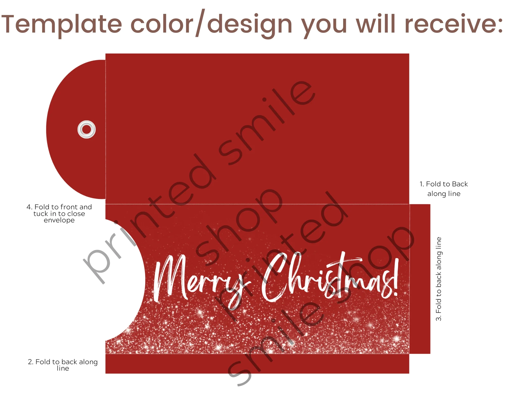Christmas Printable Envelope Template Printed Smile Shop