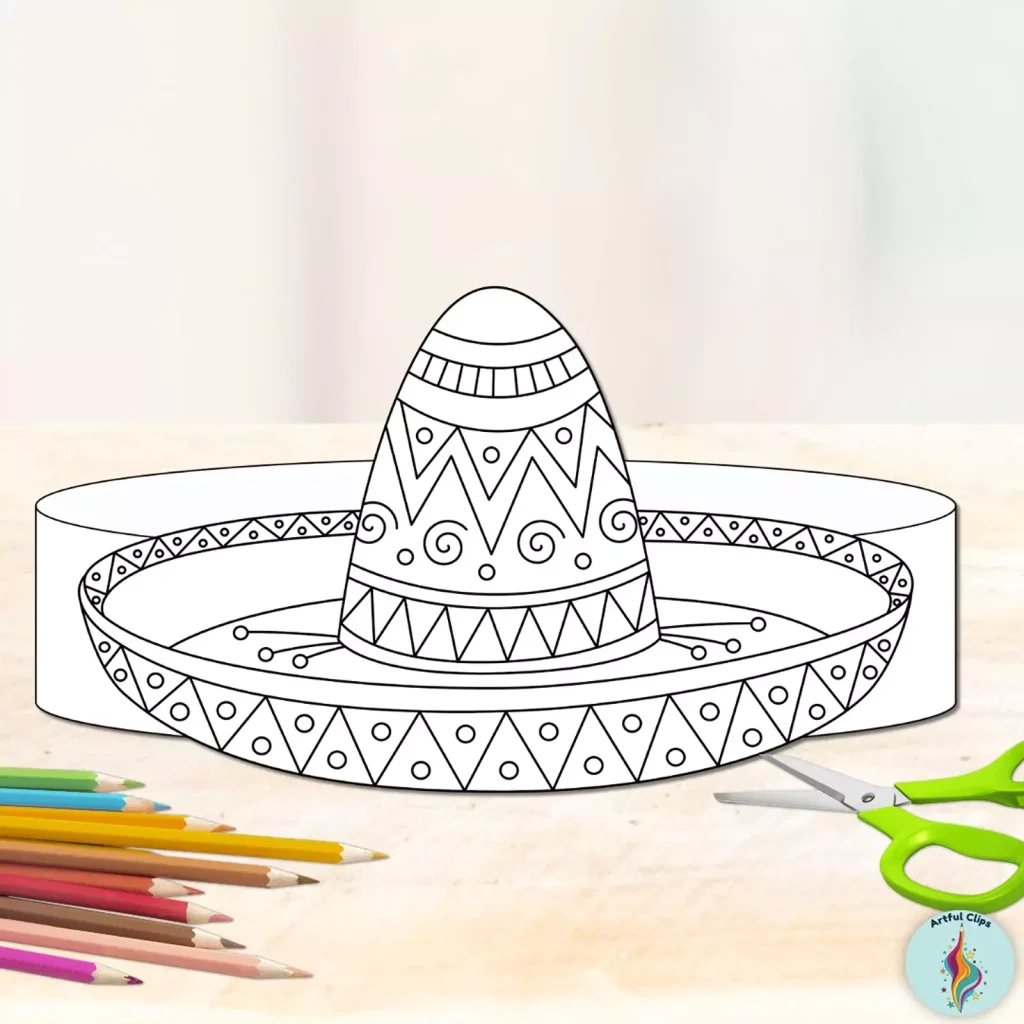 Cinco De Mayo Craft Sombrero Hat Template amp Fiesta Crown