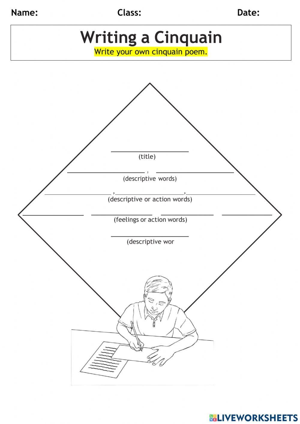 Cinquain Template Printable